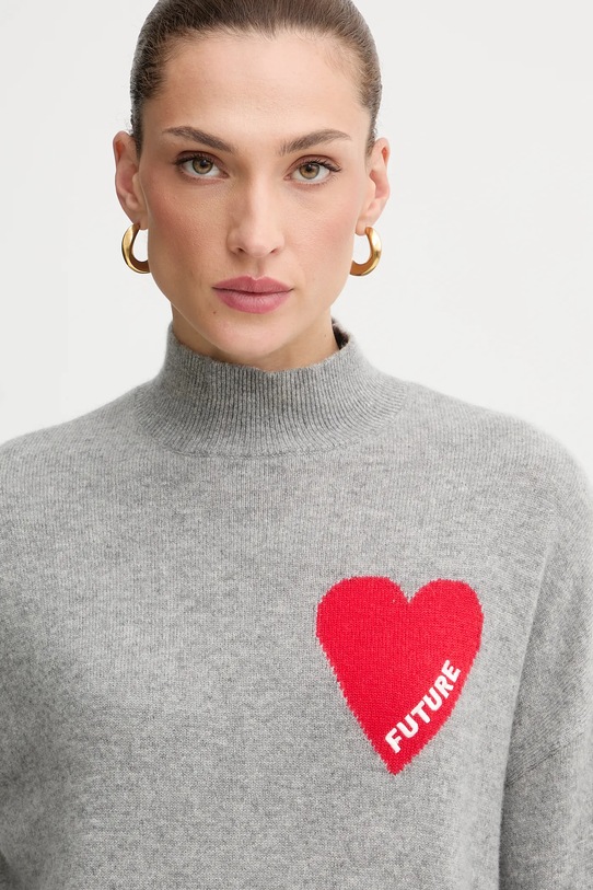 FROM FUTURE sweter kaszmirowy szary WPM00746