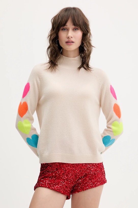FROM FUTURE sweter kaszmirowy wełna beżowy WPM01306