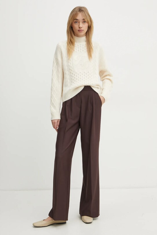 FROM FUTURE sweter kaszmirowy WPM02150 beżowy SS25