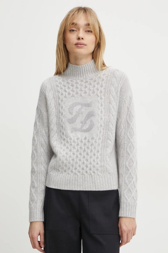 FROM FUTURE sweter kaszmirowy szary WPM02150