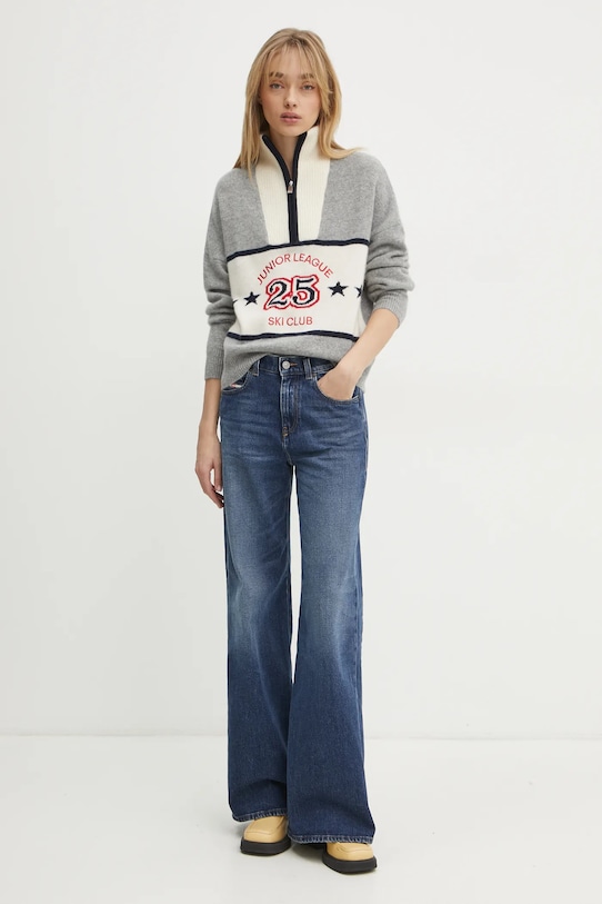 FROM FUTURE sweter kaszmirowy WPM02188 szary SS25