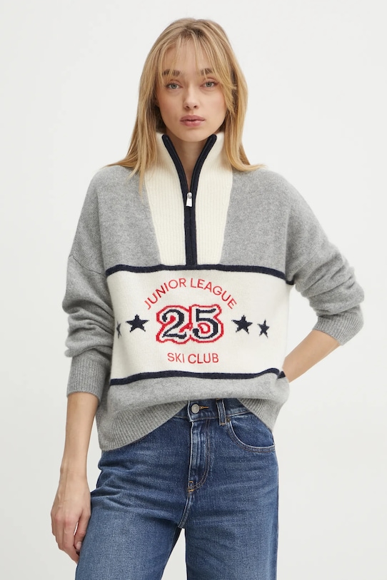 FROM FUTURE sweter kaszmirowy szary WPM02188