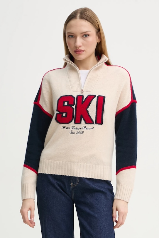 FROM FUTURE pulover de casmir grosime medie bej WPM02198