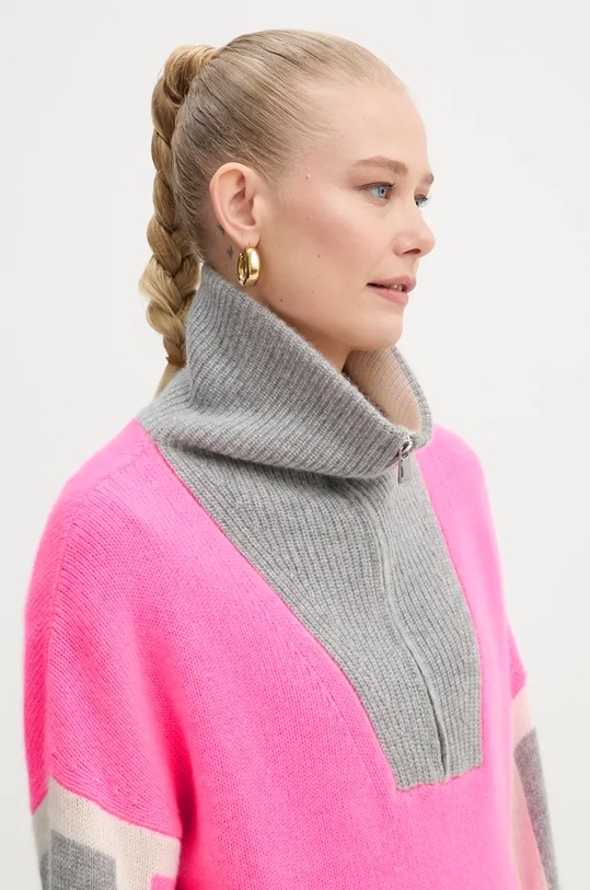 Pulover od kašmira FROM FUTURE roza WPM02264
