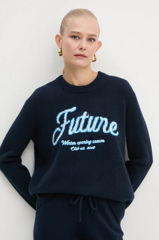 FROM FUTURE pulover de cașmir grosime medie bleumarin WPR02204
