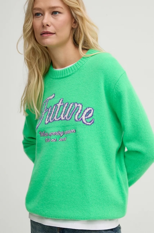 Kašmírový sveter FROM FUTURE zelená WPR02204