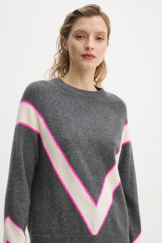 Светр з кашеміру FROM FUTURE сірий WPR02252