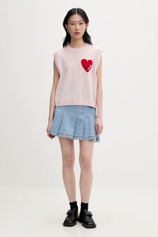 From Future kamizelka damska kaszmirowa WPS01303 różowy SS26