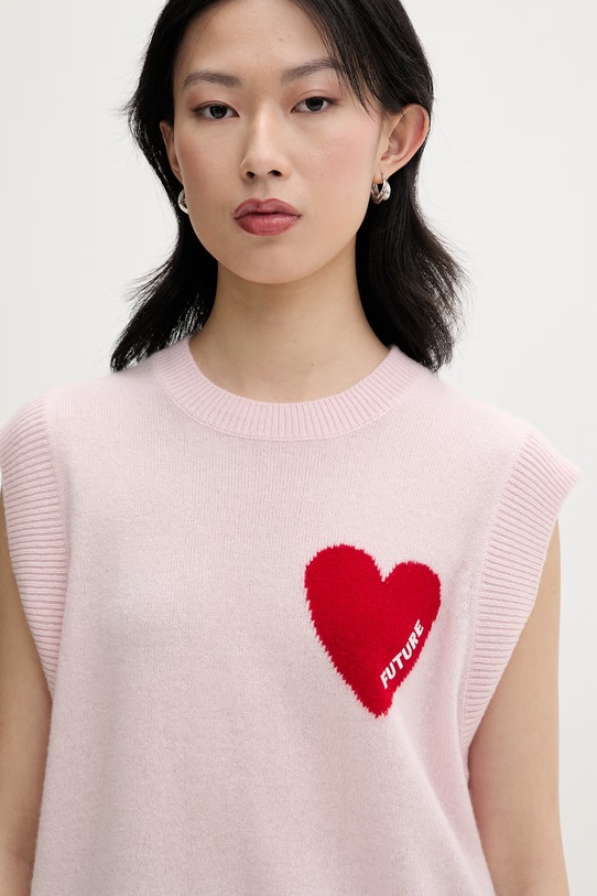 From Future kamizelka damska kaszmirowa różowy WPS01303