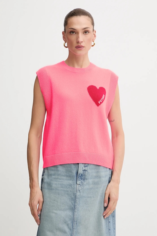 FROM FUTURE sweter okrągły różowy WPS01303