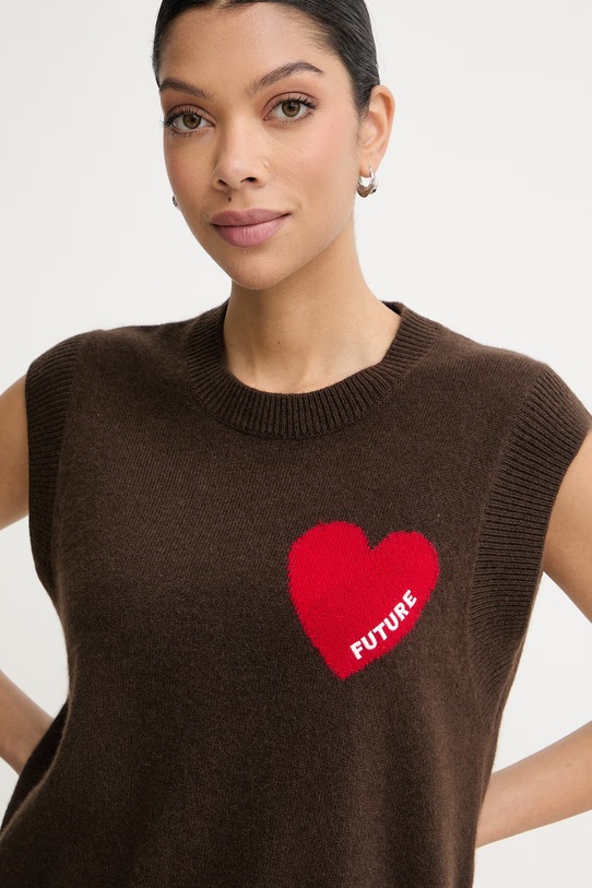 From Future kamizelka damska kaszmirowa brązowy WPS01303