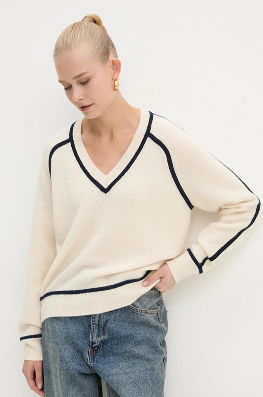 Кашемировый свитер FROM FUTURE тонкий бежевый WPV02159