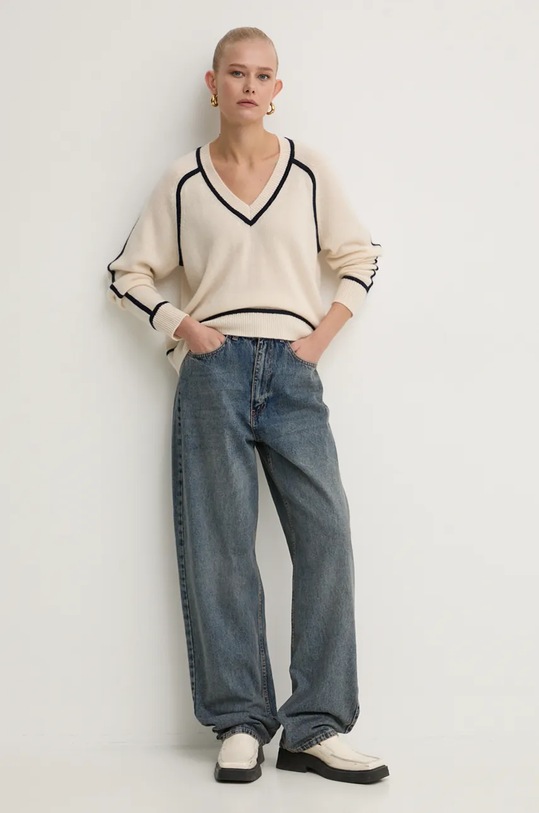 Кашемировый свитер FROM FUTURE WPV02159 бежевый AW25