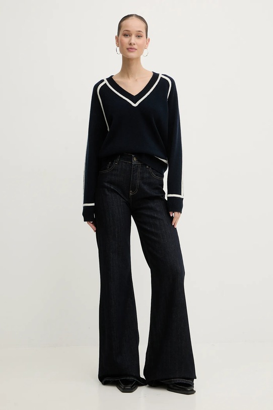 FROM FUTURE sweter kaszmirowy WPV02159 granatowy AW25