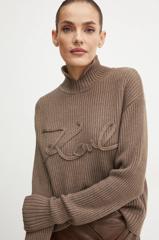 Karl Lagerfeld pulover de lână groase maro 246W2000