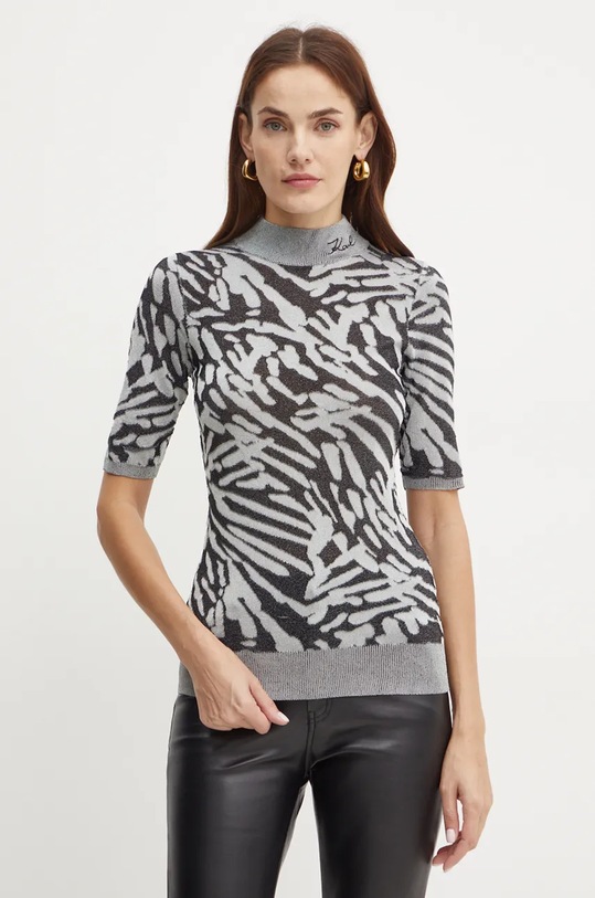 Karl Lagerfeld sweter pozostałe szary 246W2008