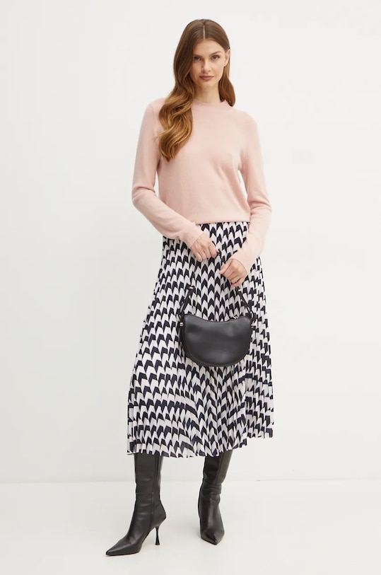 Кашмирен пуловер Karl Lagerfeld 246W2013 розов AW24