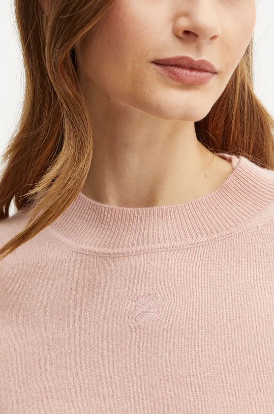 Кашмирен пуловер Karl Lagerfeld 246W2013 розов
