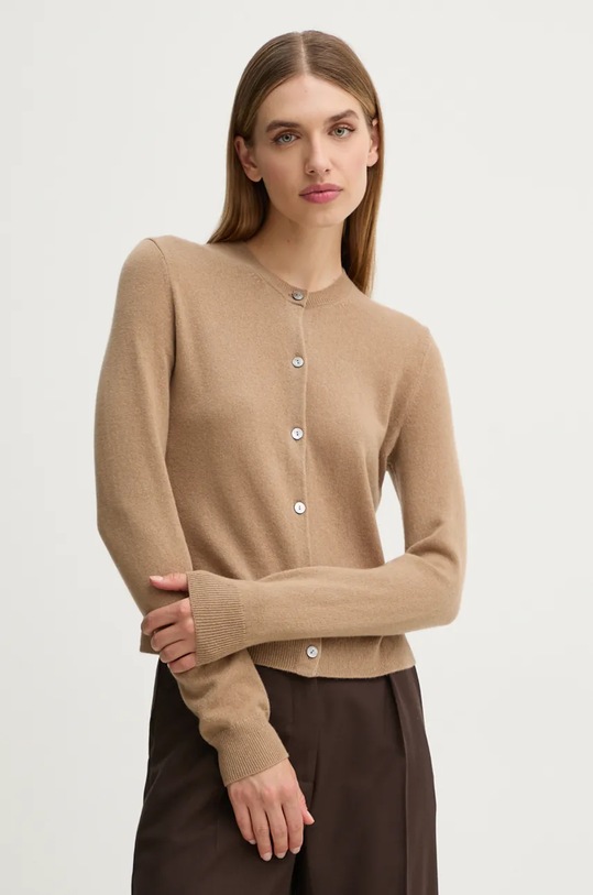 Kašmírový kardigan Theory vlna béžová O0818705