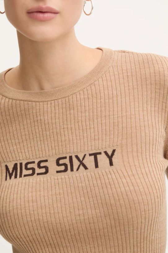 Miss Sixty sweter wełniany 6L3RJ7291000 beżowy