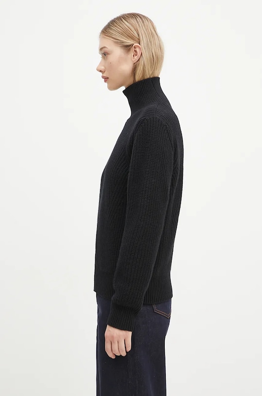 Μάλλινο πουλόβερ Woolrich Canberra Turtleneck CFWWKN0329FRUF0712.UF07 μαύρο AW24