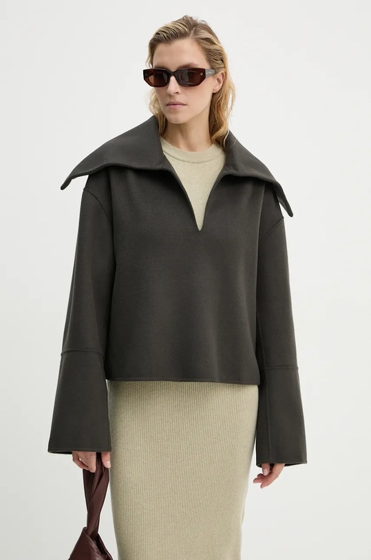 Nanushka pulover de lână MAXE groase gri NW24PFSG26997