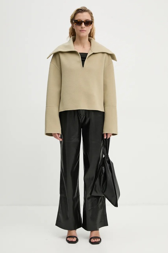 Nanushka gyapjú pulóver MAXE NW24PFSG27062 bézs AW24