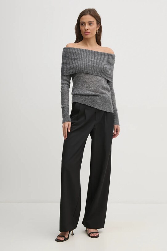 Светр з домішкою вовни Sisley 1026M201Z сірий AW24