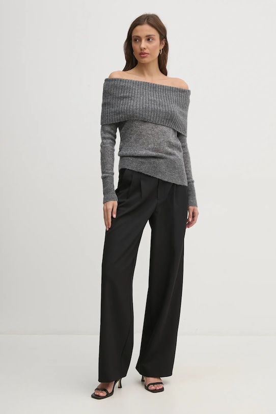 Sveter s prímesou vlny Sisley 1026M201Z sivá AW24