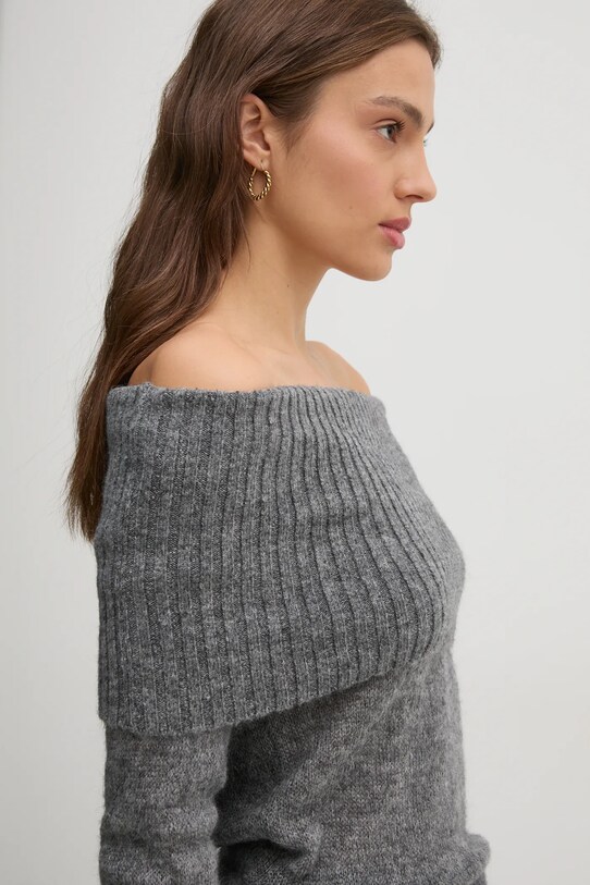Светр з домішкою вовни Sisley сірий 1026M201Z