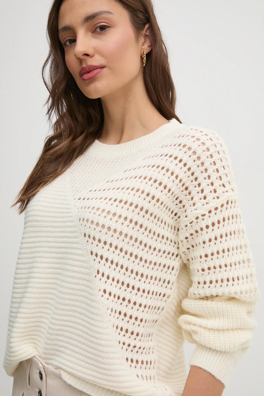 Pulover s primesjo volne Sisley bež 1076M1062