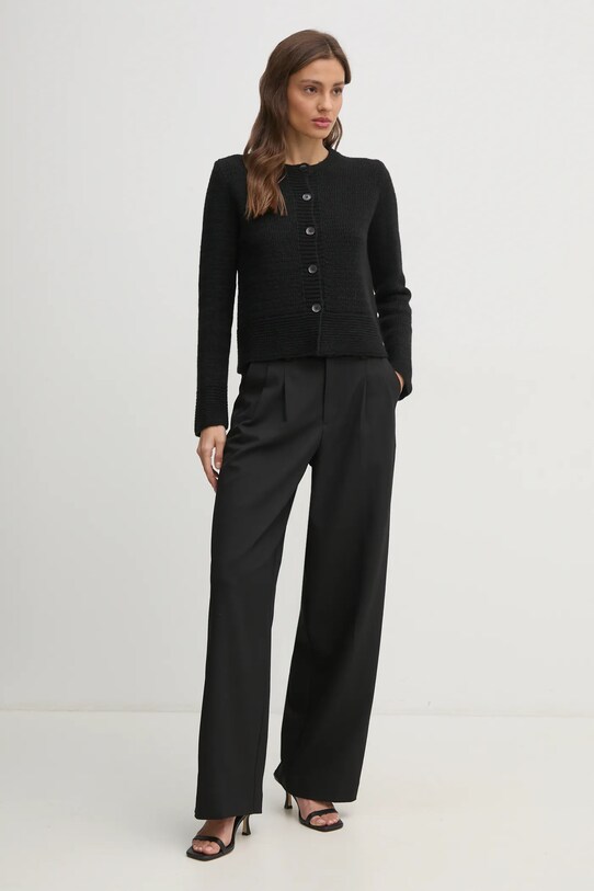 Sisley cardigan din amestec de lana 1176M500N negru AW24