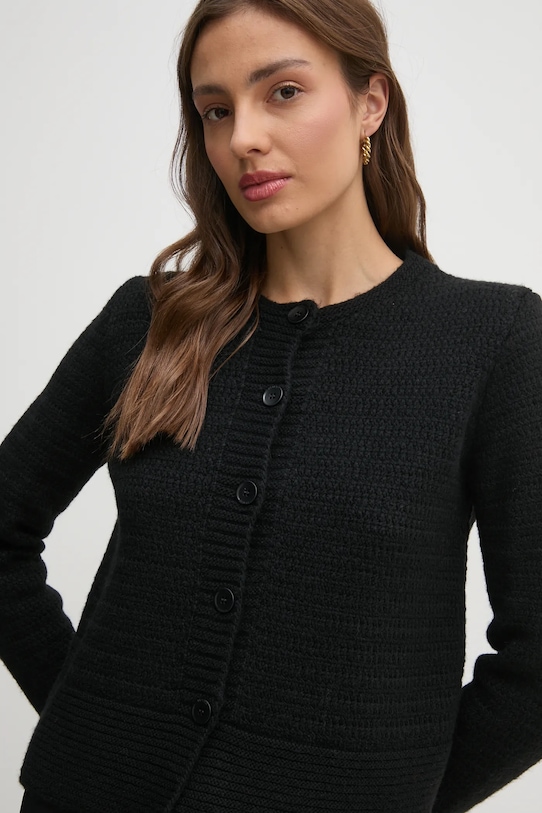 Kardigan s primjesom vune Sisley crna 1176M500N