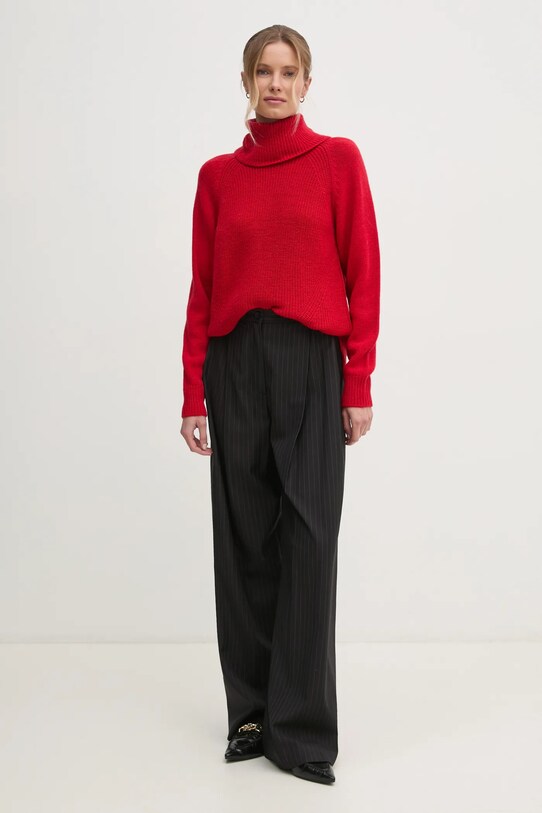 Pulover s dodatkom vune Sisley 1276M2022 crvena AW24