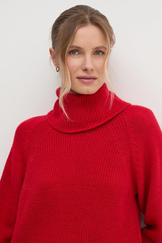 Sisley sweter z domieszką wełny czerwony 1276M2022