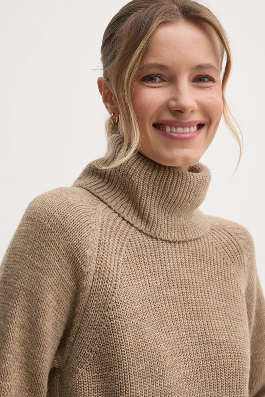 Svetr z vlněné směsi Sisley béžová 1276M2022