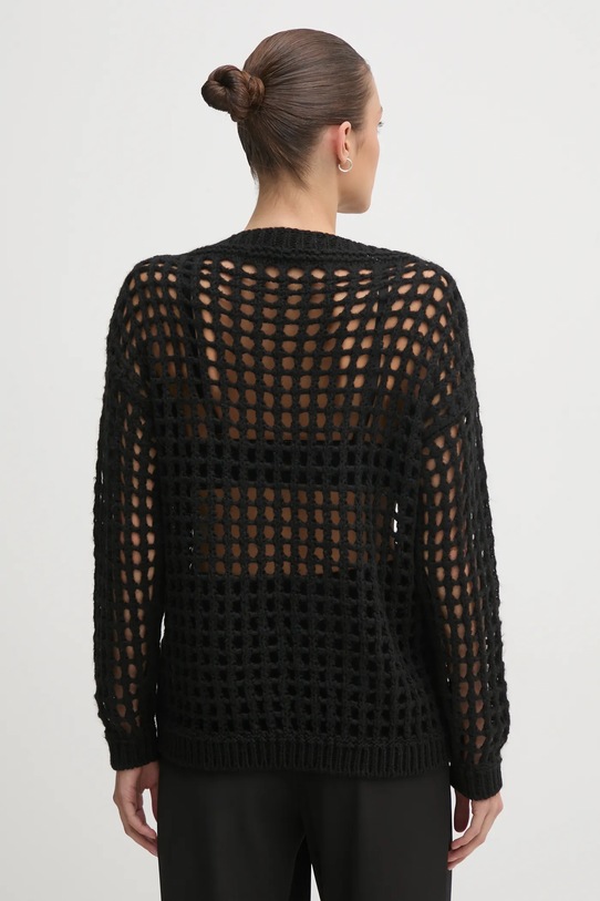 Odjeća Pulover s dodatkom vune Sisley 116QM105V crna