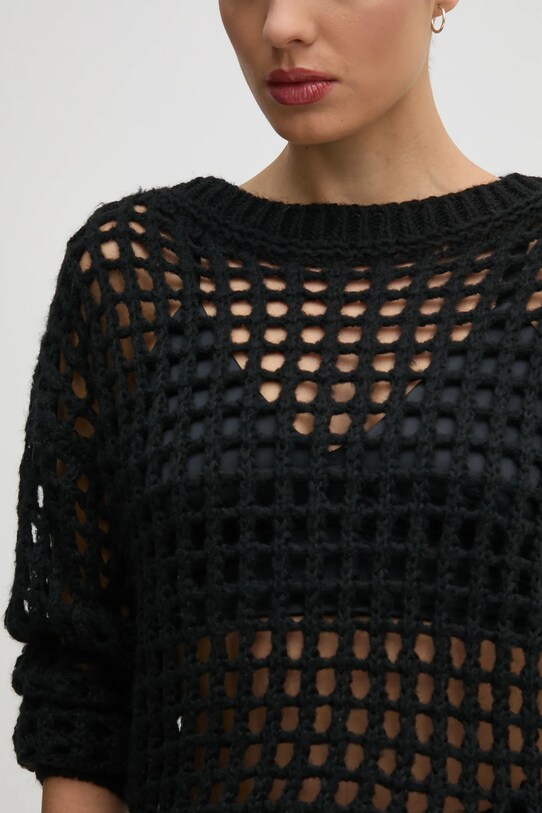 Sisley pulover din amestec de lana 116QM105V negru