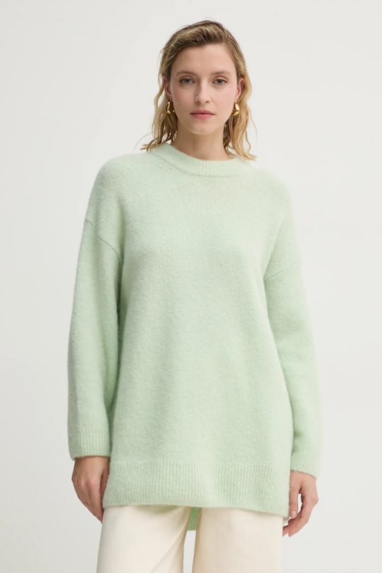 AERON pulover de lana grosime medie verde PU270531