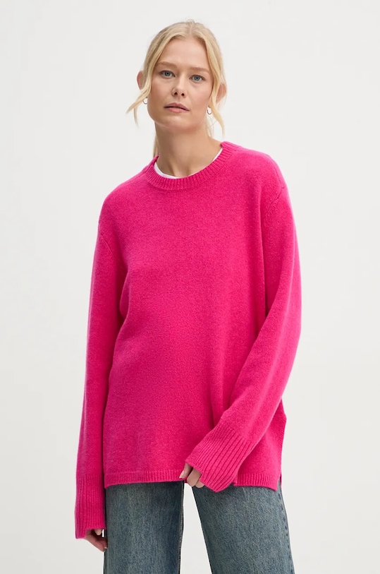 AERON pulover de cașmir grosime medie roz PU267548