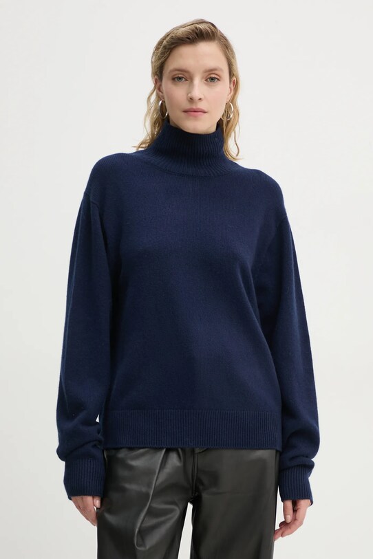 A.L.C. pulover de casmir Teddy subtiri bleumarin 7SWPO01026