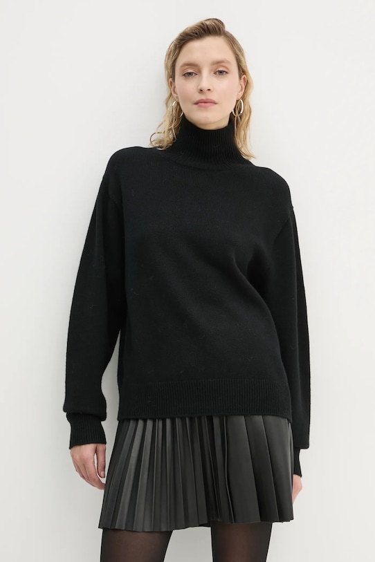 A.L.C. sweter kaszmirowy Teddy wełna czarny 7SWPO01026