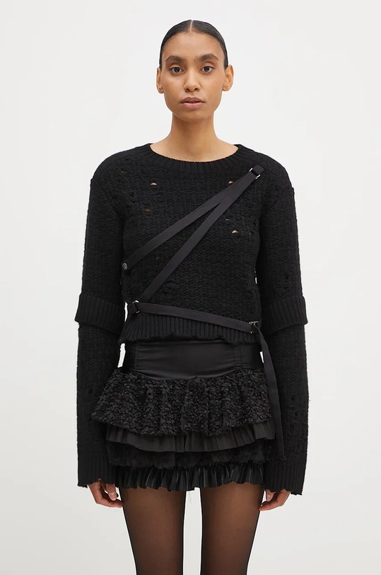 Andersson Bell woolen jumper Nora Strap Knit Pullover chunky black atb1196w