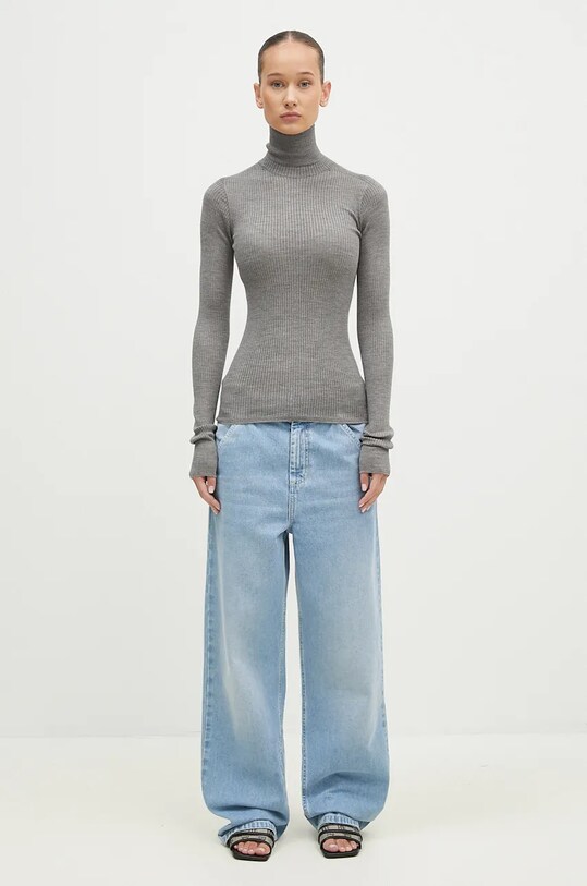 Вълнен пуловер Sportmax Flavia 2422366042600 сив