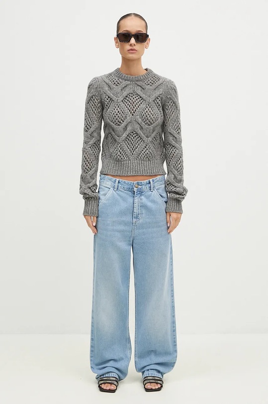 Sportmax sweter wełniany Narvel 2422366092600 szary