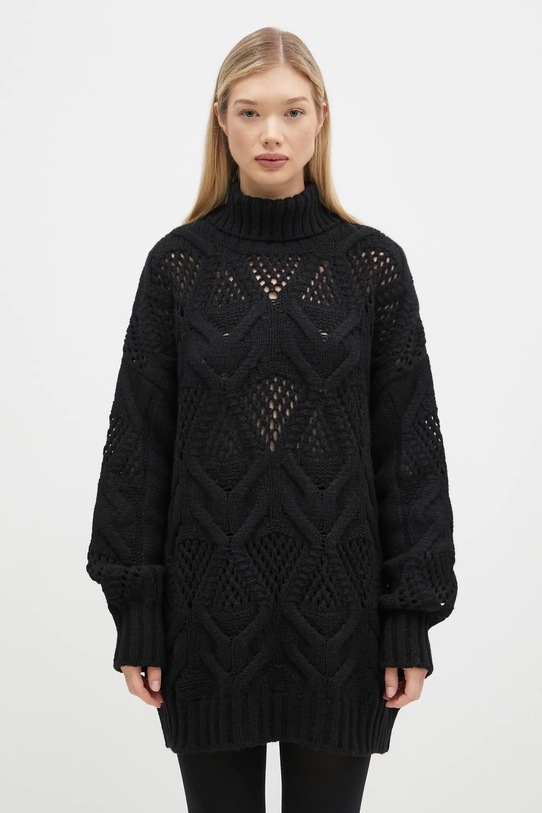 Μάλλινο πουλόβερ Sportmax Edicola απλό μαύρο 2422366102600