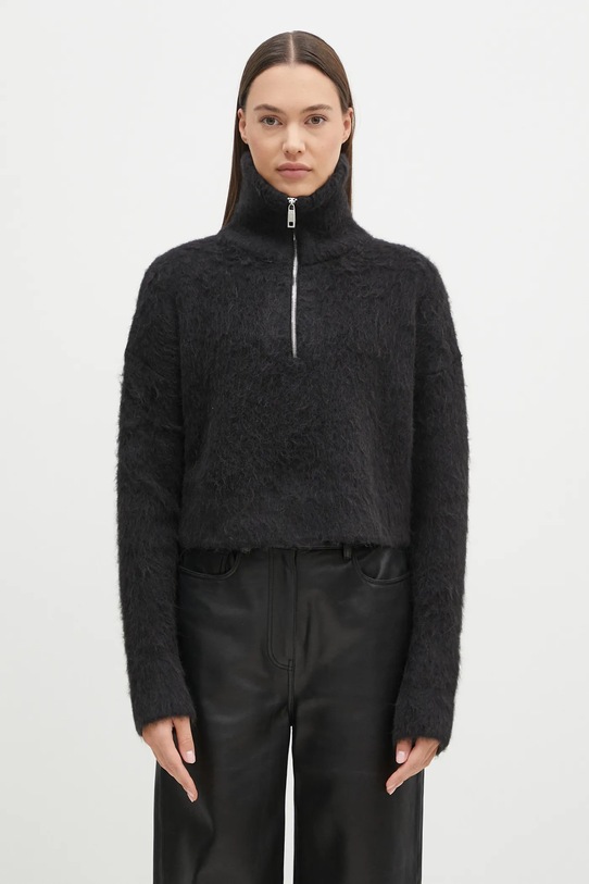 Sportmax sweter wełniany Falcone gruba czarny 2422366172600