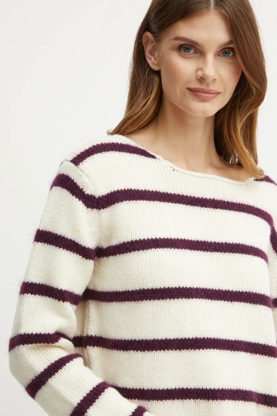 Pulover s dodatkom vune Forte Forte bež 13341.myknit