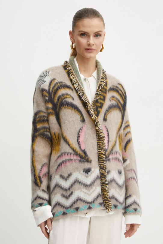 Vuneni kardigan Forte Forte vuna bež 13365.myknit