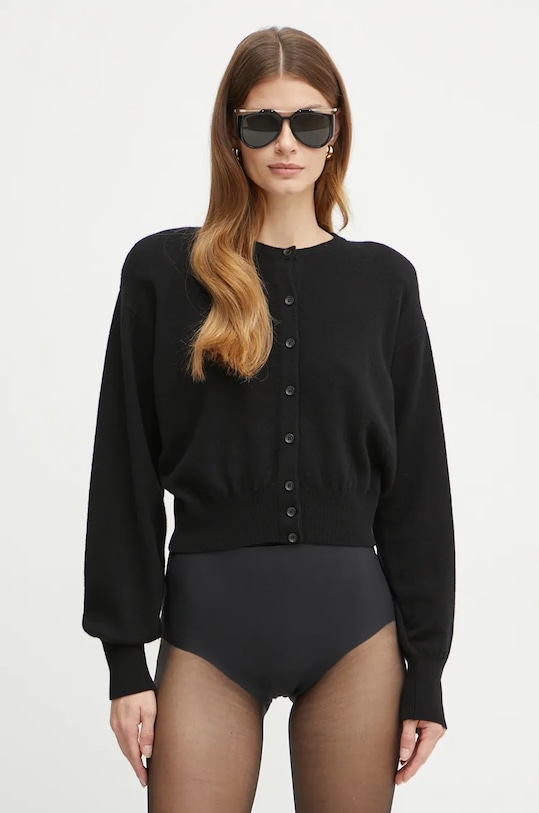 La Mania sweter wełniany BELLE okrągły czarny LM.BELLE